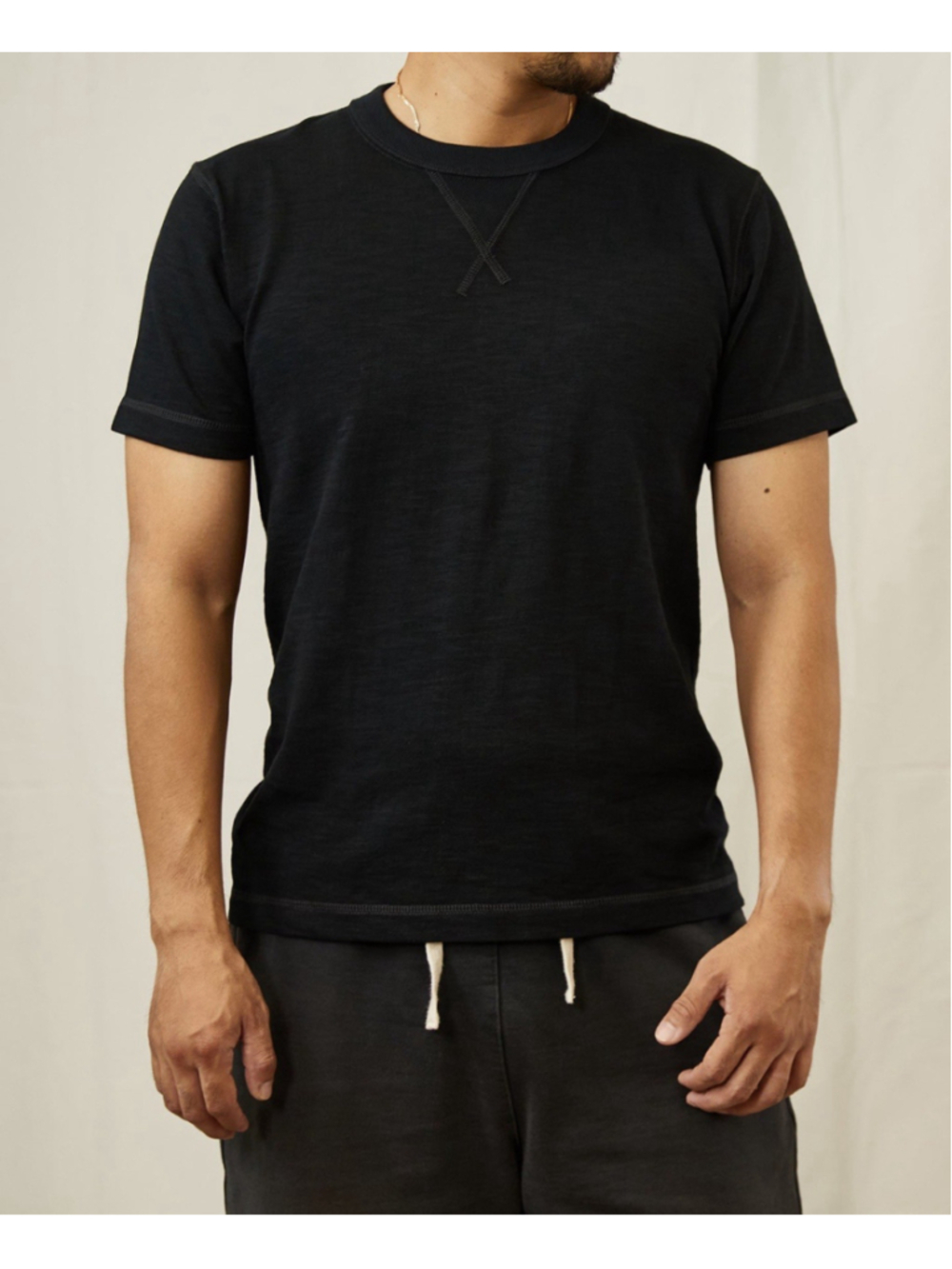 10.5 oz Cotton Tubular Gusset T-Shirt Black L